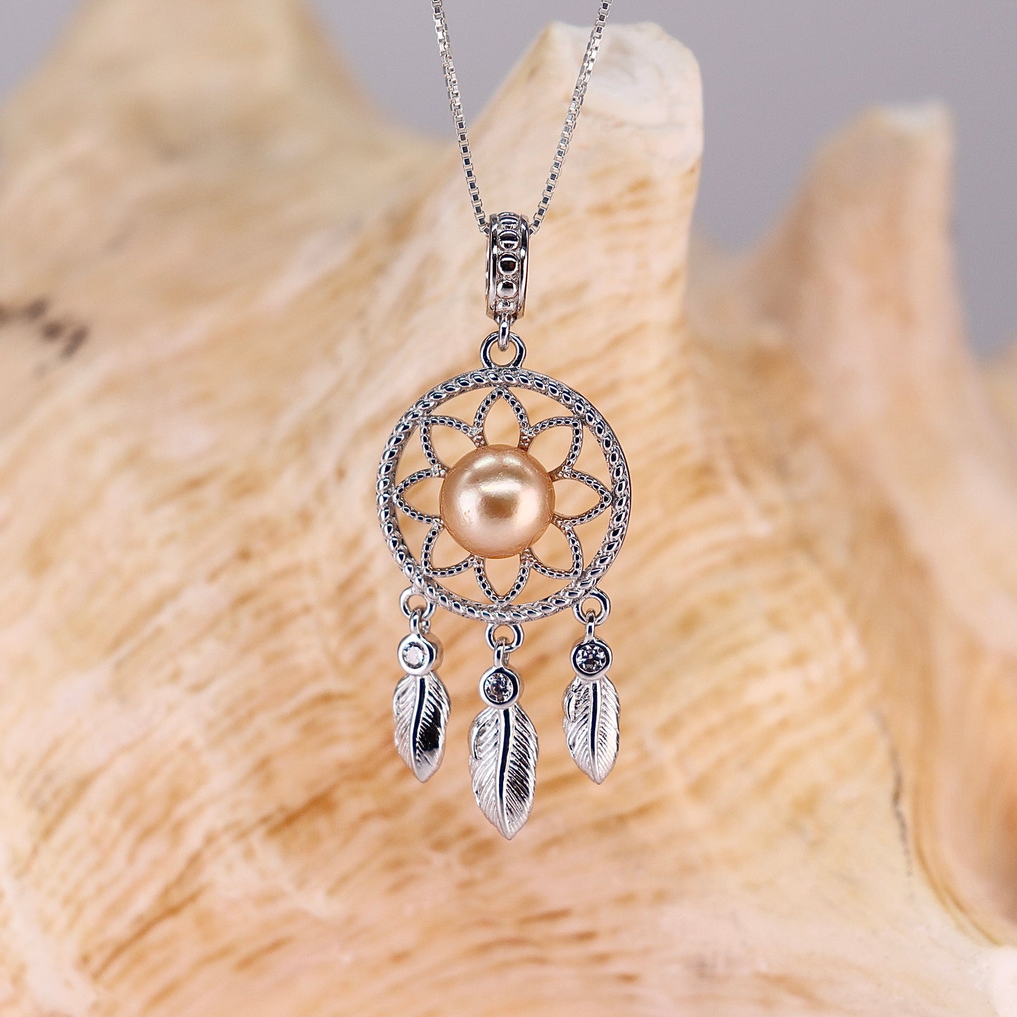 Dream Weaver Sterling Silver Dreamcatcher Pendant