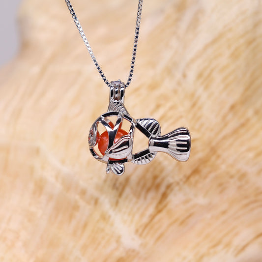 Swim Along Sterling Silver Clownfish Cage - Final Sale