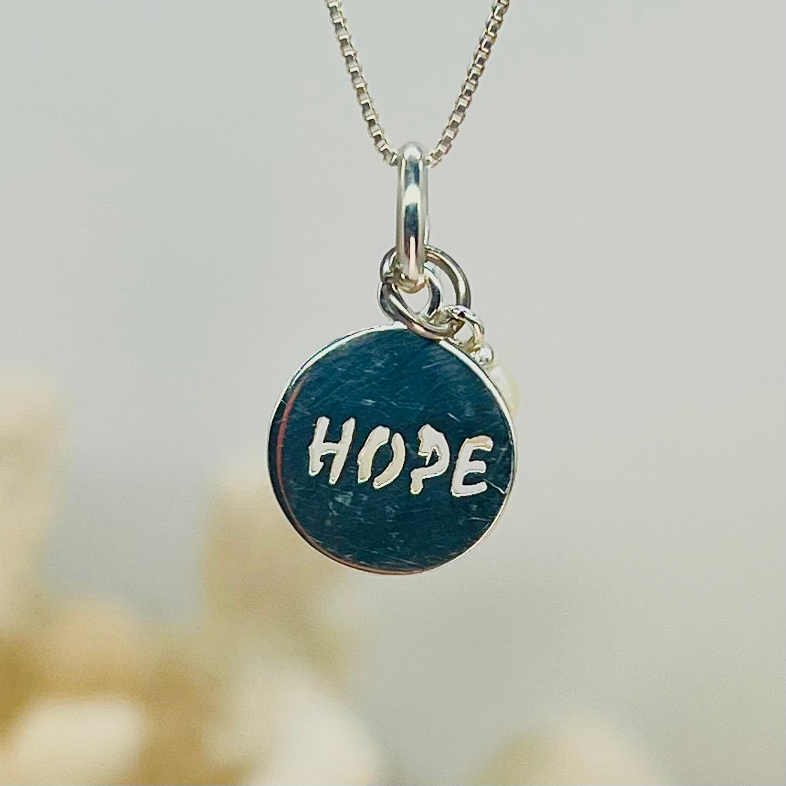 You Give Me Hope Sterling Silver Micro Pearl Pendant