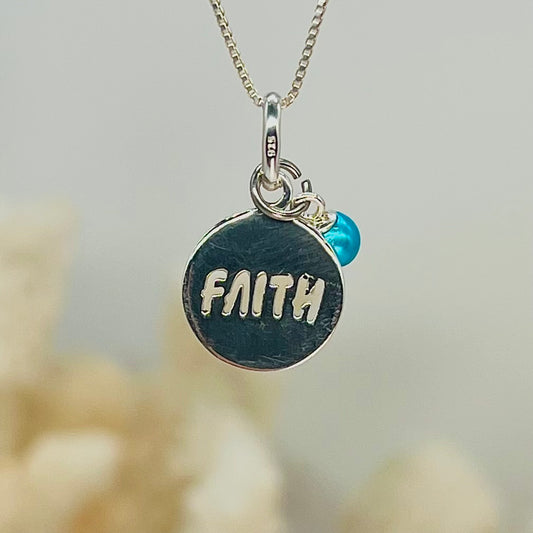 You Give Me Faith Sterling Silver Micro Pearl Pendant - New Arrival