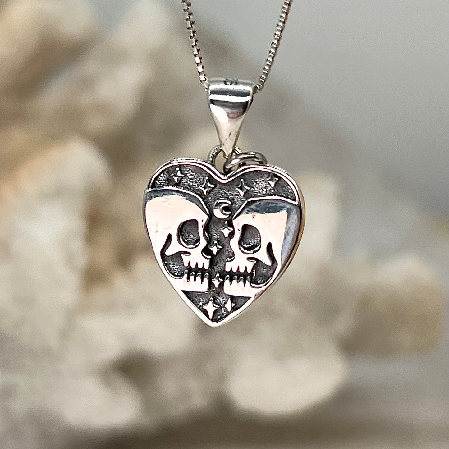 Dead Inside Sterling Silver Skull Pendant * New Arrival - Comes with pearl as shown