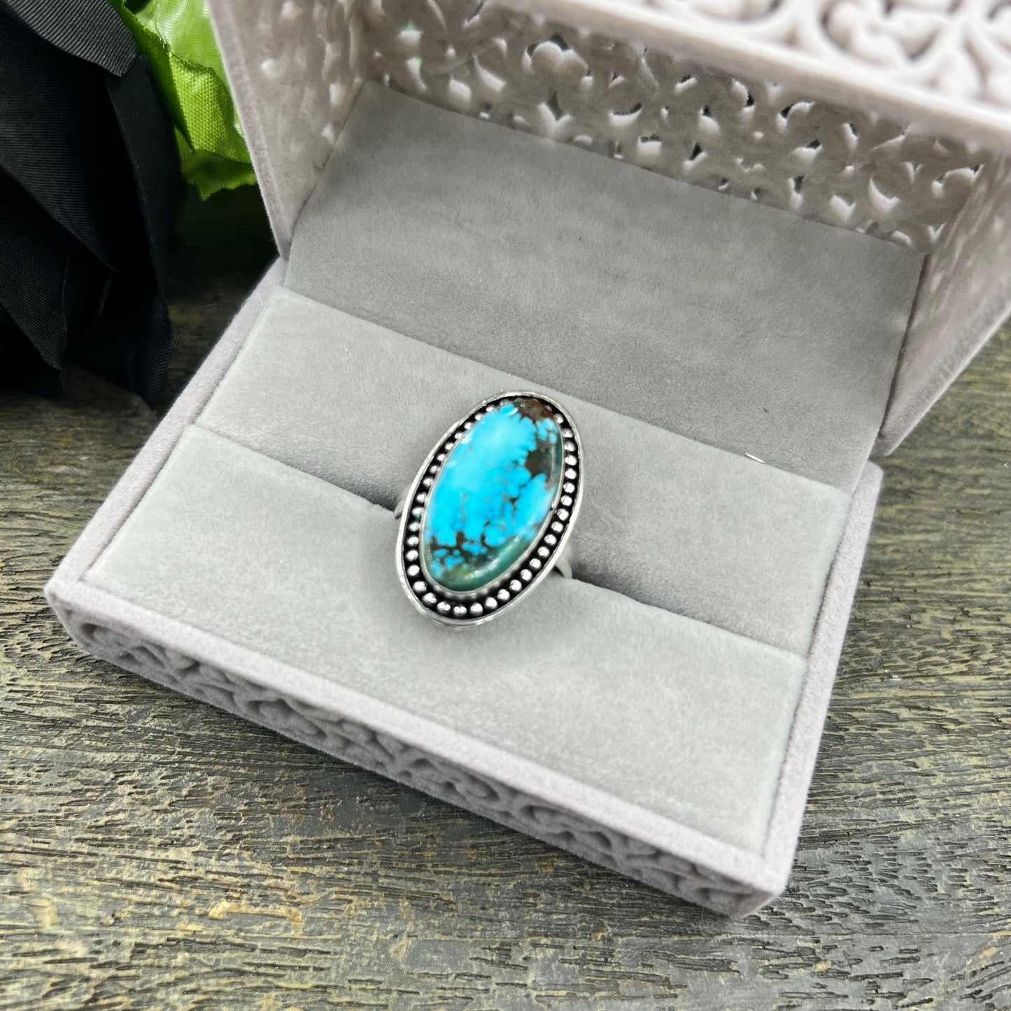 Sterling Silver Turquoise Ring - Size 11