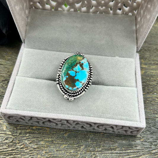 Sterling Silver Turquoise Ring - Size 10.5