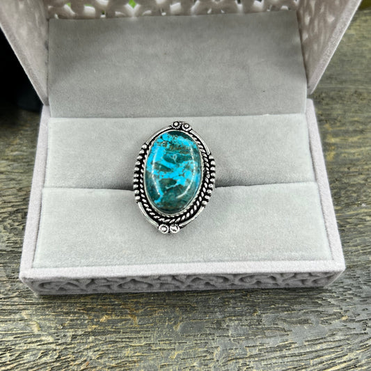 Sterling Silver Turquoise Ring - Size 10.5