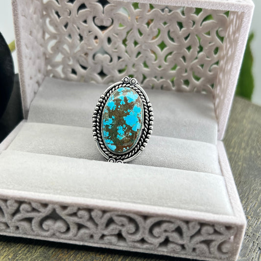 Sterling Silver Turquoise Ring - Size 9.5