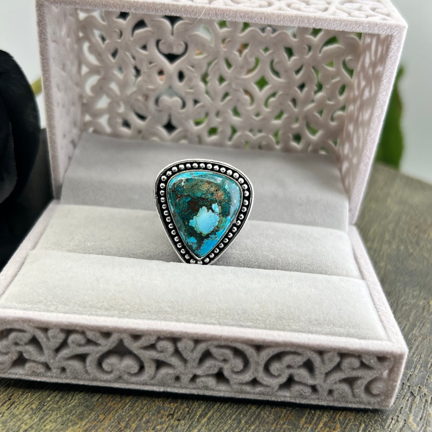 Sterling Silver Turquoise Ring - Size 9.5