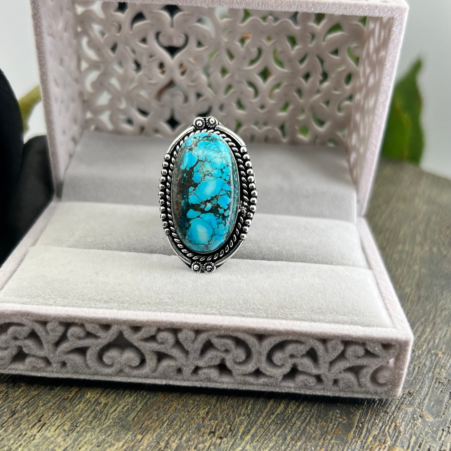 Sterling Silver Turquoise Ring - Size 9.5