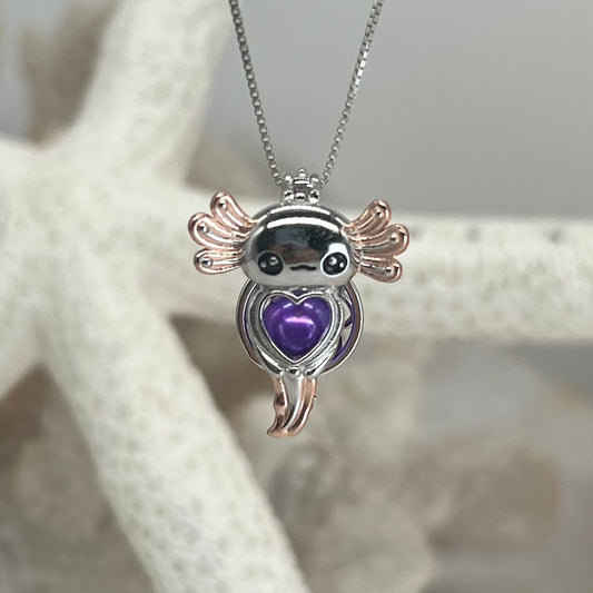 The Cutest Axolotl Sterling Silver Cage Pendant - New Arrival