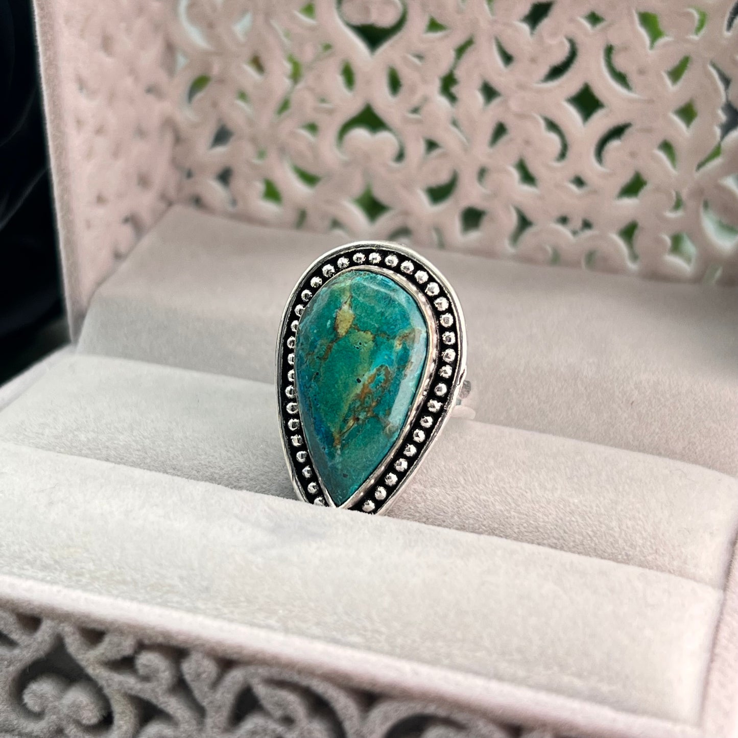 Turquoise Sterling Silver  Ring - Size 9