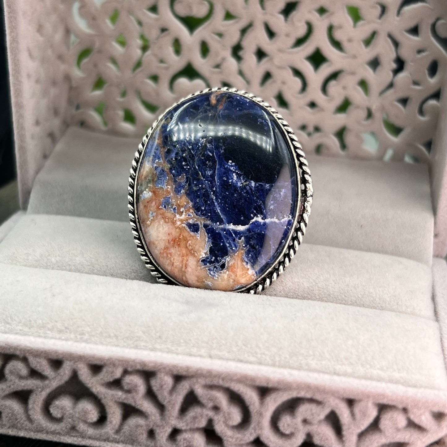 Sodalite Sterling Silver  Ring - Size 9