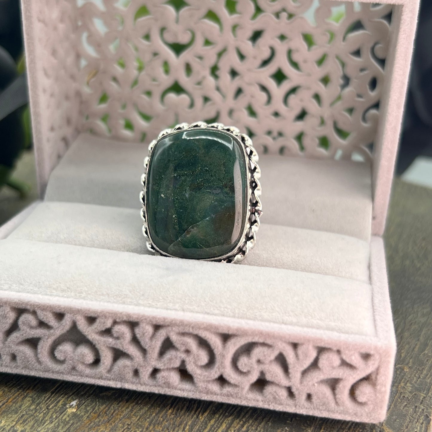 Ocean Jasper Sterling Silver  Ring - Size 9