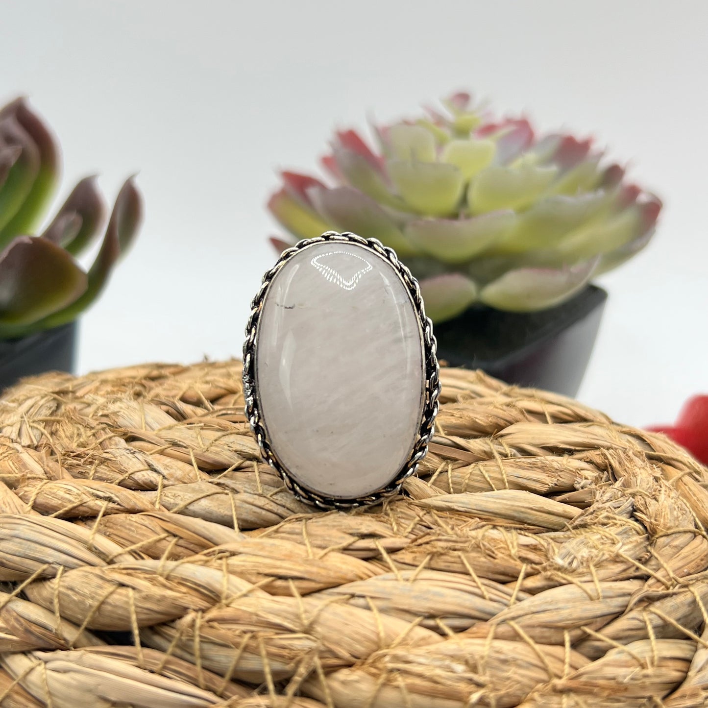 Sterling Silver White Quartz Ring - Size 8.5