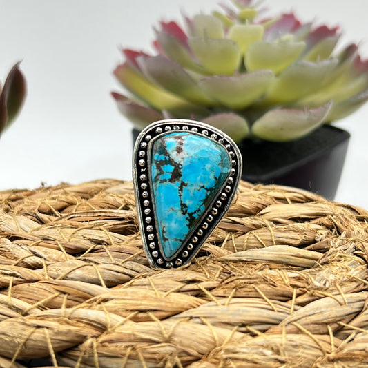 Sterling Silver Turquoise Ring - Size 8.5