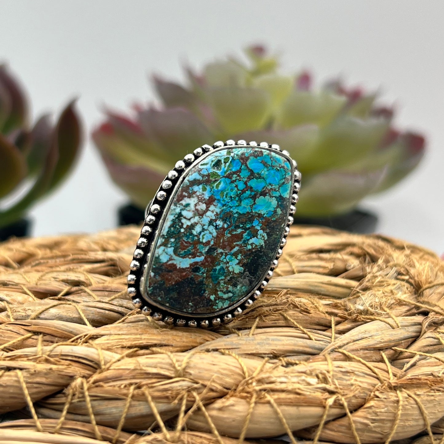 Sterling Silver Turquoise Ring - Size 8