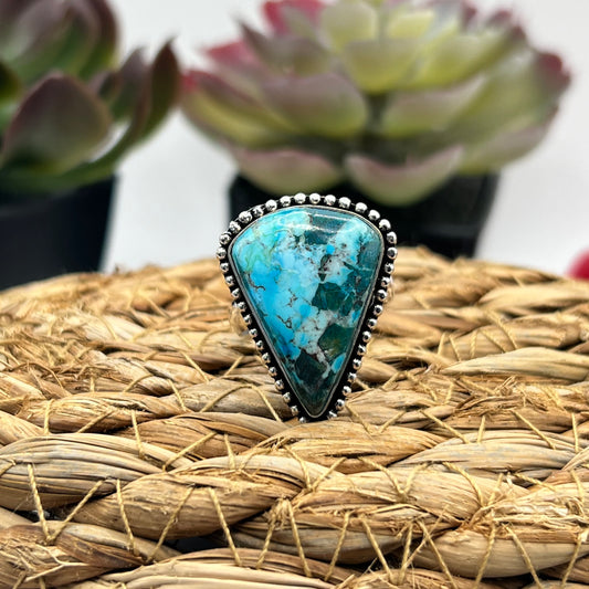 Sterling Silver Turquoise Ring - Size 8