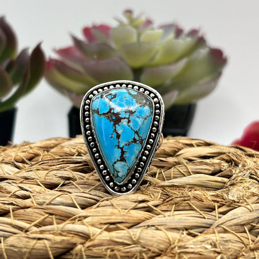 Sterling Silver Turquoise Ring - Size 8