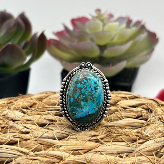 Sterling Silver Turquoise Ring - Size 8